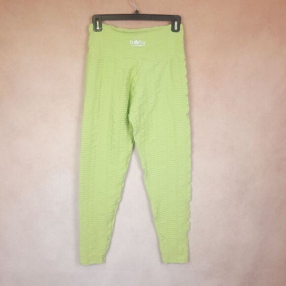 Booty by Branants Croco Leggings Palm Green Textured Workout Yoga Pants Size L - Picture 4 of 7